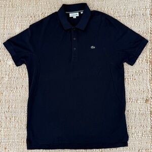 Lacoste Men's Dark Navy Short Sleeve Polo with Green Crocodile Logo